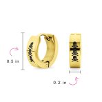 Mens Earrings Silver Tone Stainless Steel Skull Hoop Huggie for Biker Style - Image 4