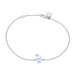 Whimsical Heart Eyes & Crown Smiling Skull Anklet Ankle Bracelet .925 Sterling Silver Adjustable