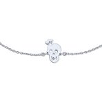Whimsical Heart Eyes & Crown Smiling Skull Anklet Ankle Bracelet .925 Sterling Silver Adjustable - Image 2