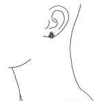 Red Crystal Eyes Dia De Los Muertos Pirate Skull Stud Earrings Stainless Steel - Image 3