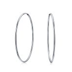 Thin Minimalist Hoop Huggie Earrings Sterling Silver Various Sizes - Image 3
