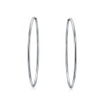 Thin Minimalist Hoop Huggie Earrings Sterling Silver Various Sizes - Image 9