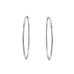 Thin Minimalist Hoop Huggie Earrings Sterling Silver Various Sizes - Image 8