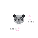 Whimsical CZ Stud Earrings: Panda Bear Cubic Zirconia in Sterling Silver - Image 4