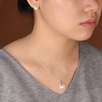 Timeless Elegance Pearl Pendant Necklace & Stud Earrings Set in Sterling Silver - Image 2