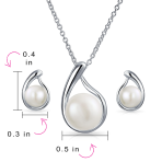 Timeless Elegance Pearl Pendant Necklace & Stud Earrings Set in Sterling Silver - Image 6