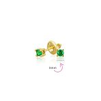 Set of 3 Tiny Blue Red Pink CZ Stud Earrings Gold Plated Sterling Silver - Image 20