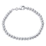 Traditional Light Weight .925 Sterling Silver Bead 4MM Ball Bracelet 7 Inch - Image 4