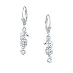 Seahorse Dangle Earrings  Sterling Silver Nautical Beach Vacation Jewelry - Image 2