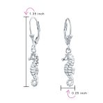 Seahorse Dangle Earrings  Sterling Silver Nautical Beach Vacation Jewelry - Image 3