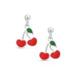 Watermelon Apple Pineapple Cupcake Strawberry Cherry Enamel Stud Earrings - Image 10