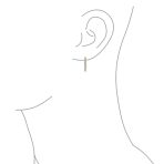 Classic Bridal Oval CZ Hoop Earrings Black Rose Gold Sterling Silver .60 Inch - Image 6