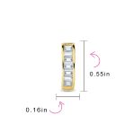 Aquamarine Blue Cubic Zirconia Baguette Cut CZ Huggie Mini Hoop Earrings .925 Sterling Silver - Image 15