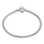 Initial Amulet Snake Bracelet with Infinity Symbol and European Charm Clasp