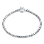 Initial Amulet Snake Bracelet with Infinity Symbol and European Charm Clasp