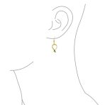 Egyptian Snake Dangle Earrings Gold Plated Sterling Silver Animal - Image 3