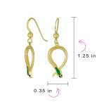 Egyptian Snake Dangle Earrings Gold Plated Sterling Silver Animal - Image 4