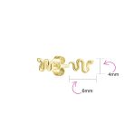 Garden Crawler Reptile Snake Stud Earrings Yellow Gold Plated Silver - Image 15
