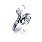 Set of 2 Garden Reptile Snake and Geko Lizard Midi Toe Ring Sterling Silver - Image 4