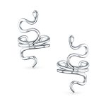 Reptile Climber Snake Ear Cuff Cartilage Earrings Non-Pierced Sterling Silver