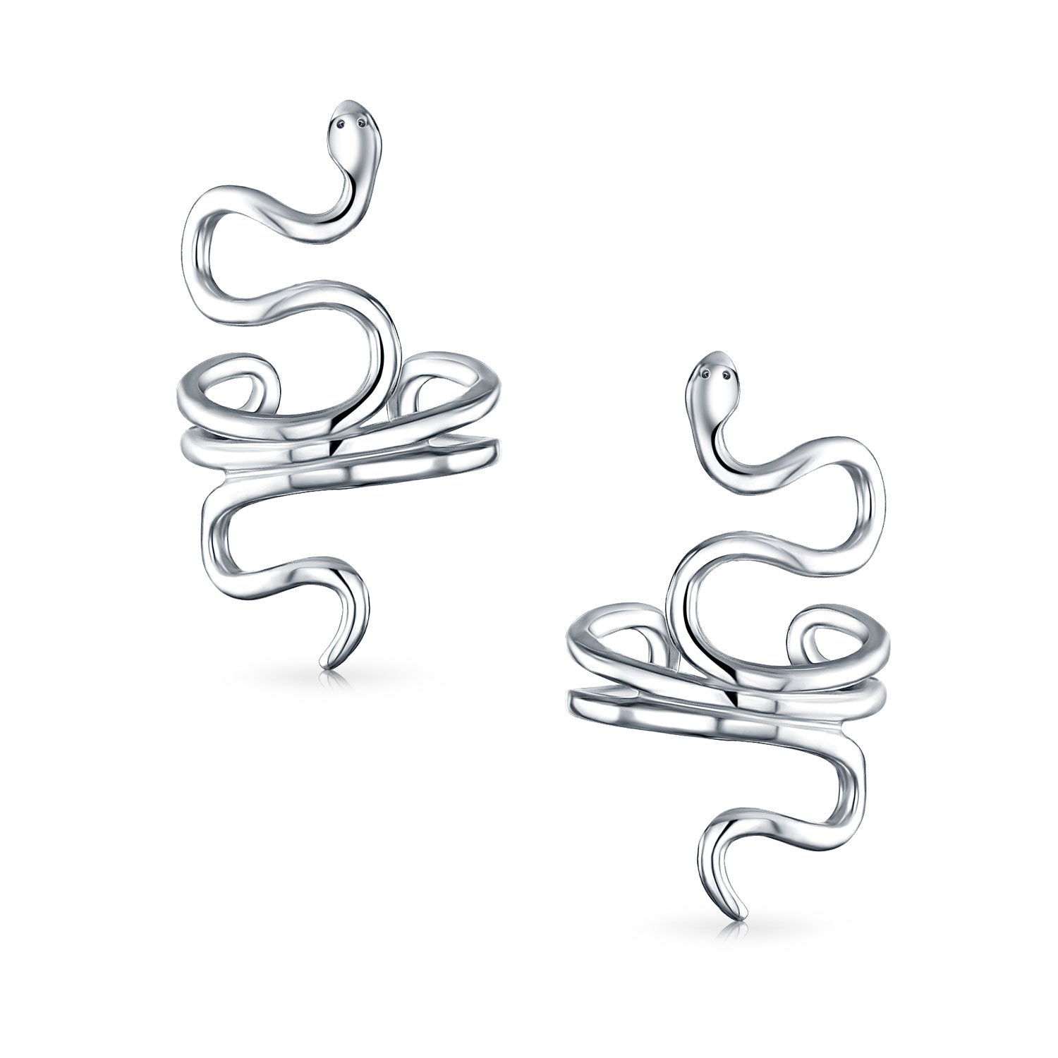 snake-wrap-wire-earrings-silver_pfs-12-6459_1 Reptile Climber Snake Ear Cuff Cartilage Earrings Non-Pierced Sterling Silver - Image 1