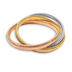 i Omega Cobra Bangle Interlocking Bracelet Rose Gold Plated Large Wrist 8.5 Inch - Image 4