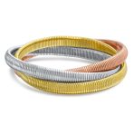 i Omega Cobra Bangle Interlocking Bracelet Rose Gold Plated Large Wrist 8.5 Inch - Image 2