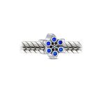 Christmas Charm Bead Blue Snowflake CZ for Winter Bracelets - Image 2