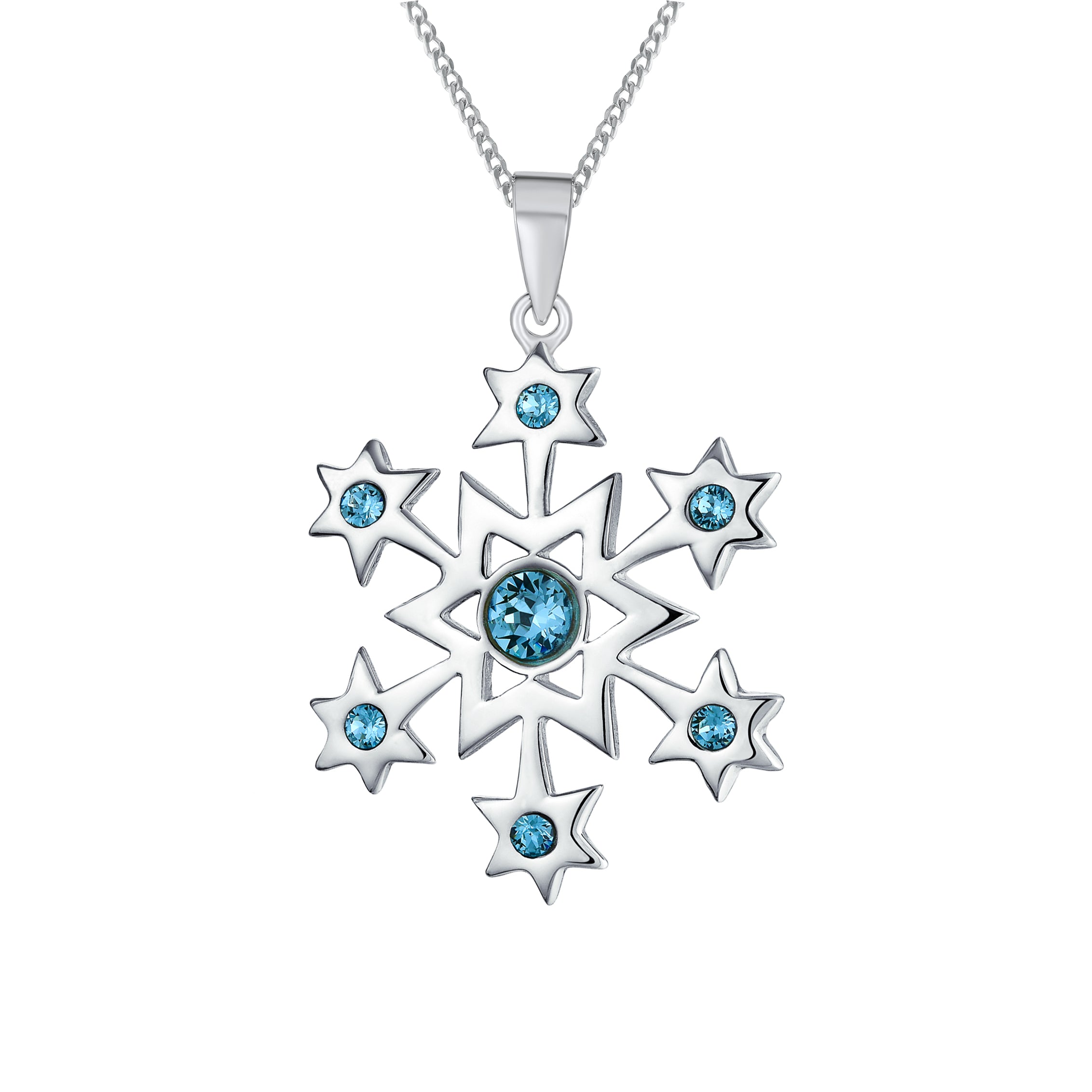 snowflake-christmas-brooch-aqua-silver_mma-4358-az_14343_166db72f-e09e-4eff-baf2-fa2993f7f07c Holiday Party Ice Blue Topaz Snowflake Pendant Necklace in Sterling Silver - Image 1