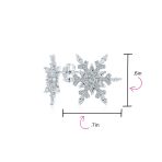 Holiday Party Snowflake Cubic Zirconia Encrusted Stud Earrings Sterling Silver - Image 4