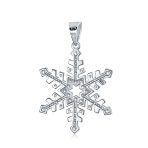 Winter Holiday Snowflake Pendant Necklace in Sterling Silver for Parties - Image 2