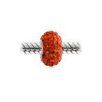 Set of 2 Solid Crystal Spacer Charm Bead Sterling Silver Core - Image 25