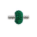 Set of 2 Solid Crystal Spacer Charm Bead Sterling Silver Core - Image 21
