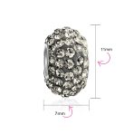 Set of 2 Solid Crystal Spacer Charm Bead Sterling Silver Core - Image 38