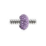 Set of 2 Solid Crystal Spacer Charm Bead Sterling Silver Core - Image 24