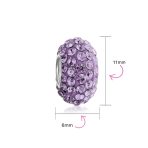 Set of 2 Solid Crystal Spacer Charm Bead Sterling Silver Core - Image 39