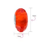Set of 2 Translucent Murano Faceted Glass Charm Bead with Sterling Silver Core - Image 35