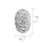 Set of 3 Sparkling CZ Cross & Spacer White Crystal Charm Bead Sterling Silver - Image 4