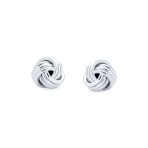 Solid Double Sided Love Knot Shirt Cufflink for Men Executive Groom Gift Silver - Image 2