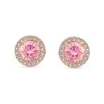 Round Solitaire Halo Purple CZ Stud Earrings.925 Sterling Silver 8MM - Image 6