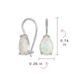Orange White Teardrop Opal Drop Earrings Gold Plated Silver Fish Hook - Image 7