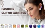 12MM Princess Cut Cubic Zirconia Aqua Blue CZ Solitaire Statement Clip On Stud Earrings Non Pierced - Image 40
