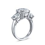3CTW Three Stone CZ Ring Round Solitaire Sterling Silver - Image 2