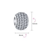 Sparkling Dome Crystal Bead Charm Spacer Sterling Silver for European Bracelet - Image 3