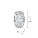 Sparkling Dome Crystal Bead Charm Rose Gold Plated Silver for European Bracelet - Image 3