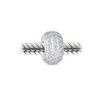 Sparkling Dome Crystal Bead Charm Rose Gold Plated Silver for European Bracelet - Image 2