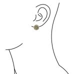 Geometric Swirl Clip-On Earrings Two-Tone Round Disc Gold - Image 3