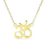 Sanskrit Yoga Harmony Aum Om Pendant Necklace Rose Gold Plated Sterling Silver - Image 2