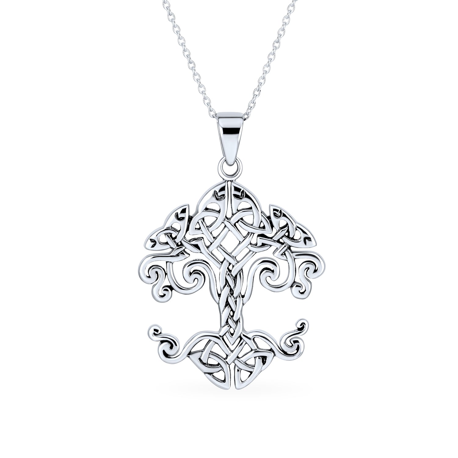 spiritual-tree-silver-life-celtic-pendant_pmr-p13711-az_1 Tree of Life Pendant Necklace Celtic Mothers Family Medallion Oxidized .925 Sterling Silver - Image 1