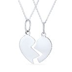 Split Heart Puzzle Pendant Necklace for Grandma & Granddaughter Sterling Silver - Image 4